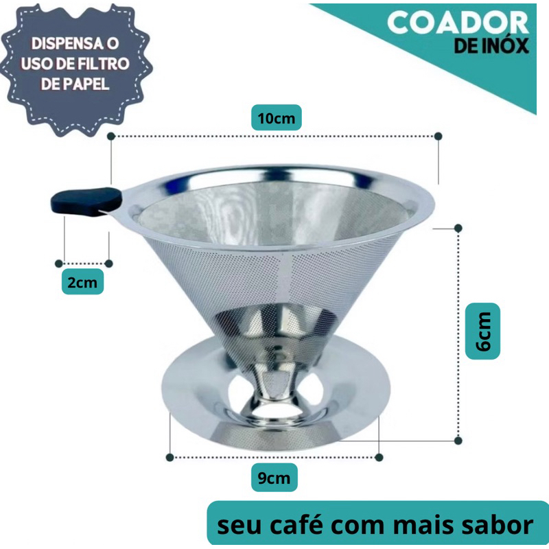 Filtro De Café Inox - Coador de Café Sem Uso De Papel