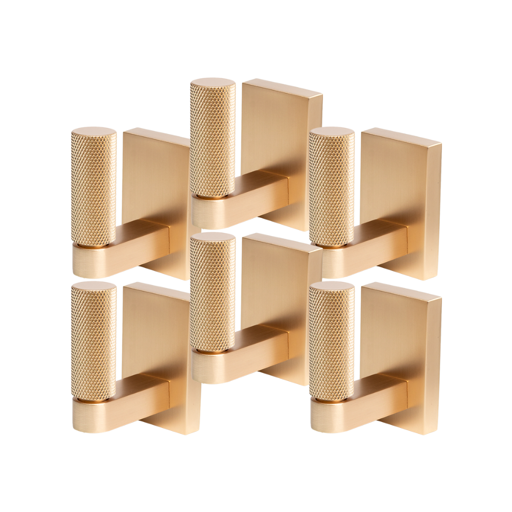 6x Ganchos Cabide De Parede Luxo Quadrado em Metal Escovado
