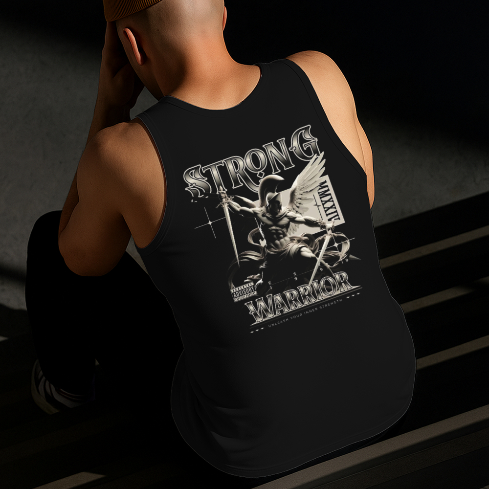 Camiseta Regata Masculina Estampada Espartano Forte 100% Algodão Estilo Conforto Diário Tamanho P GG