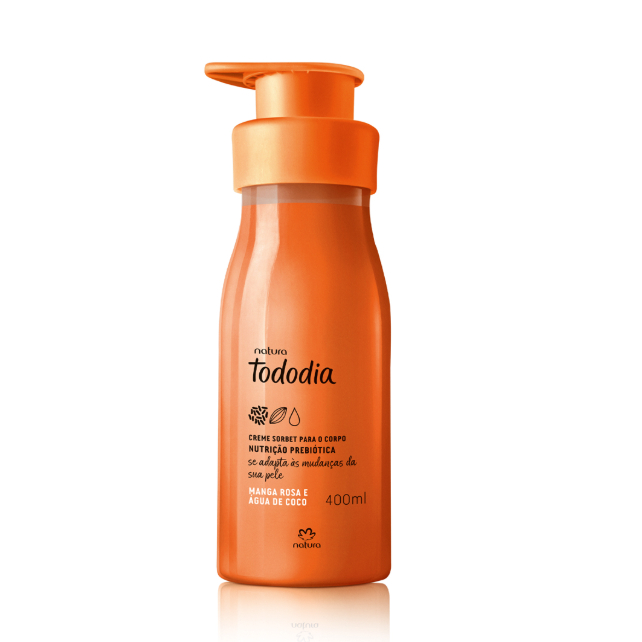 Creme Hidratante Corporal Natura Tododia Manga Rosa e Água de Coco 400ml | Hidratação Geladinha e Nutrição Prebiótica