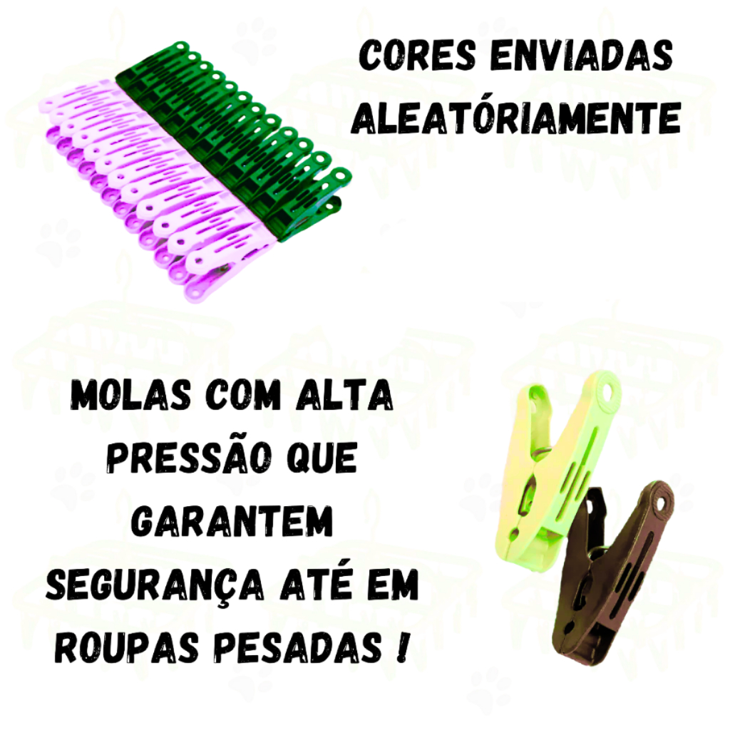 Kit de Pregadores para Varal – 72 / 24 / 12 Unidades Sortidas