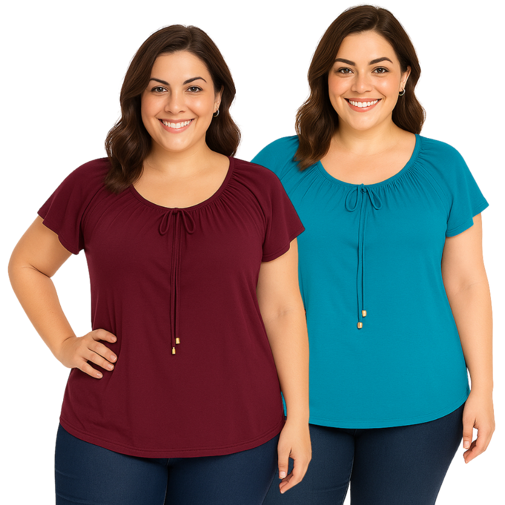 Kit 2 Blusa Feminina Ciganinha Plus Confortável Soltinhas
