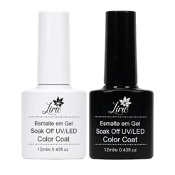 Esmalte Em Gel Lírio 12ml PRETO/BRANCO Soak Off Uv Led