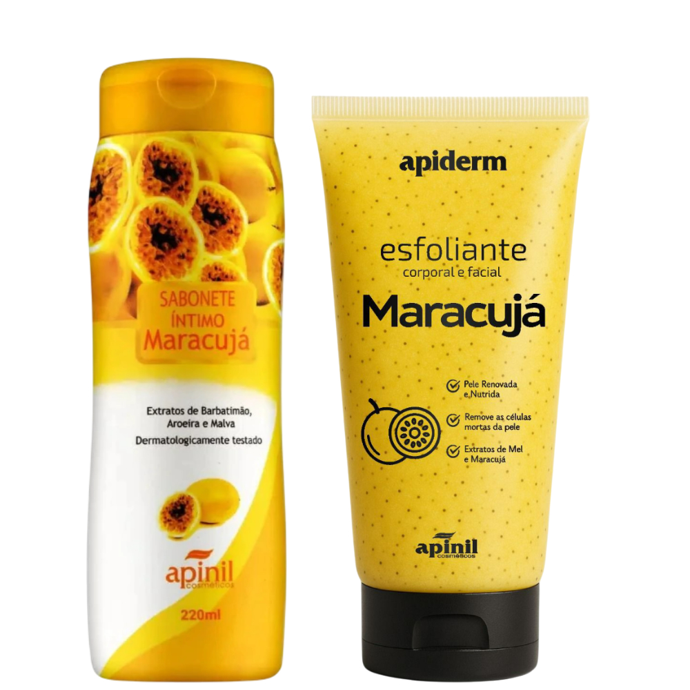 Kit Sabonete íntimo + Esfoliante corporal e facial Maracujá Apinil