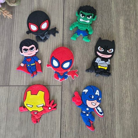 10 A 50 UNIDADES - Apliques Emborrachados Super-Hérois