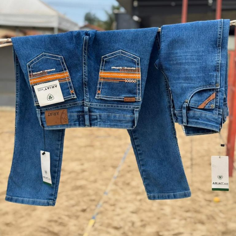 CALÇA COUNTRY INFANTIL MASCULINA / FEMININA JEANS ARIAT KIDS CAMPO RODEIO CONFORTAVEL MENINO MENINA em Oferta na Shopee