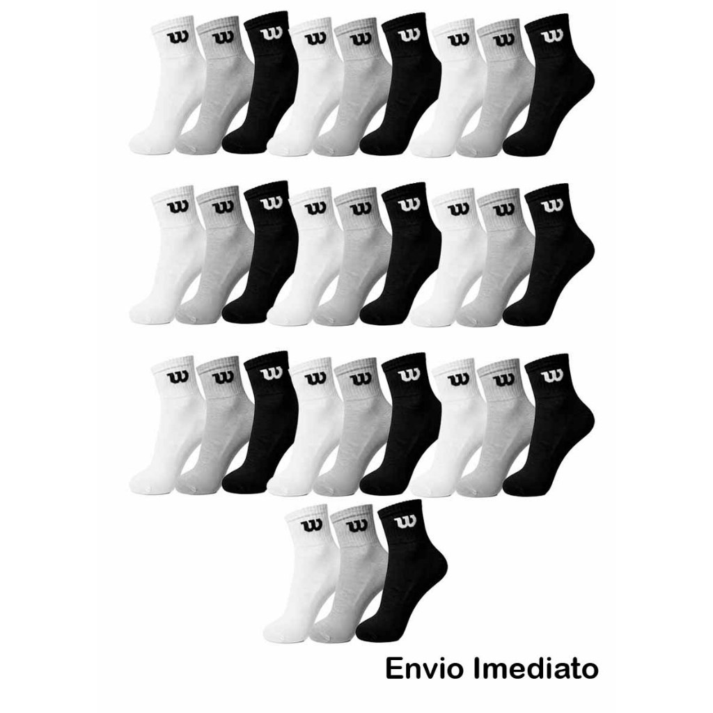 Kit 15 ou 30 pares de meia Wilson cano curto W