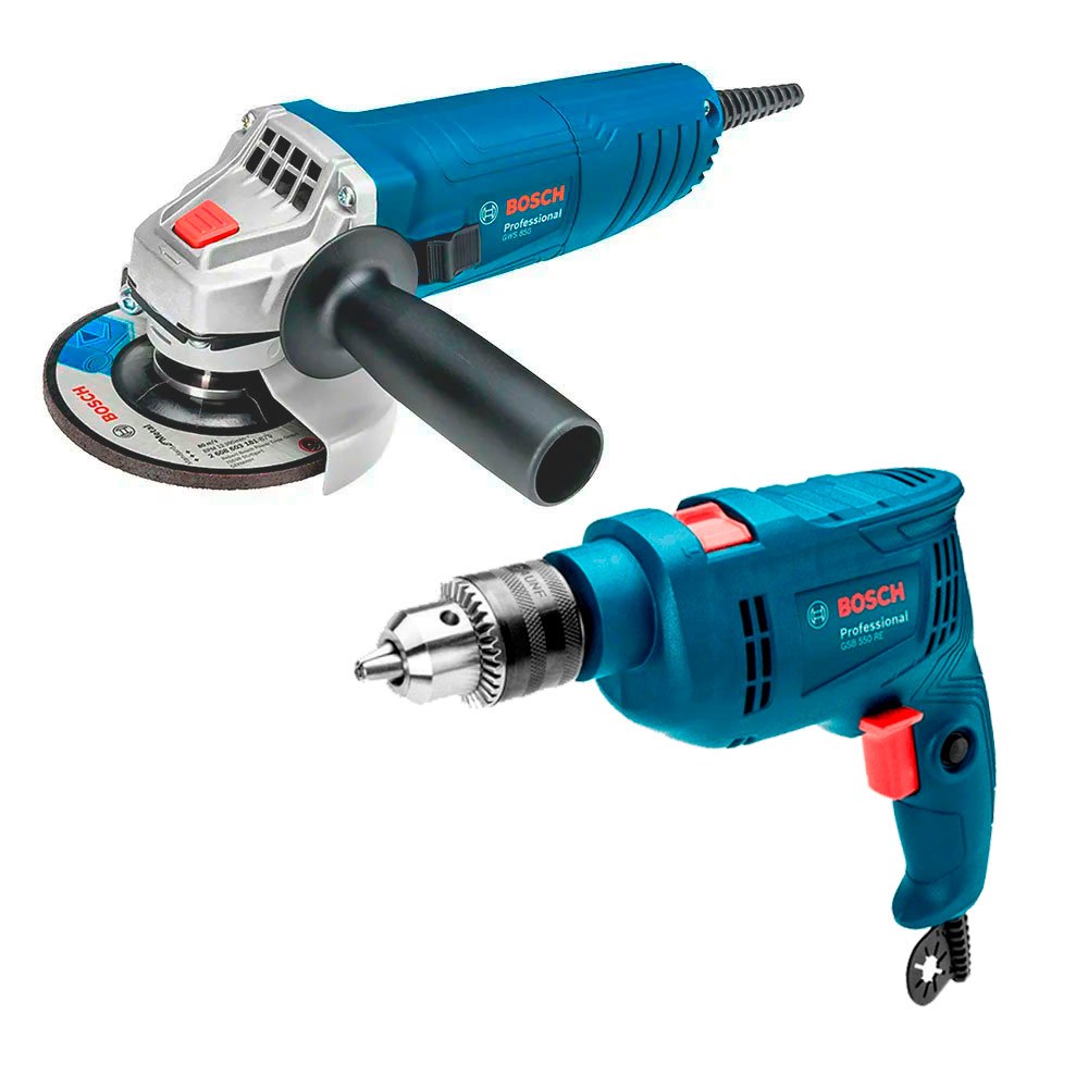Combo Furadeira de Impacto GSB550 + Esmerilhadeira GWS850 Bosch 127V em Oferta na Shopee