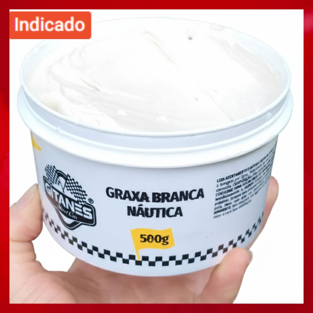 Pote de Graxa Branca Lítio Náutica Anticorrosiva Resistente à Água Rolamentos Roda 500g Gitanes