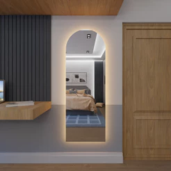 Espelho Corpo Inteiro Janela Com Led 170cm x 70cm E13 Lapidado Lançamento Quarto Sala Grande Moderno Luxo