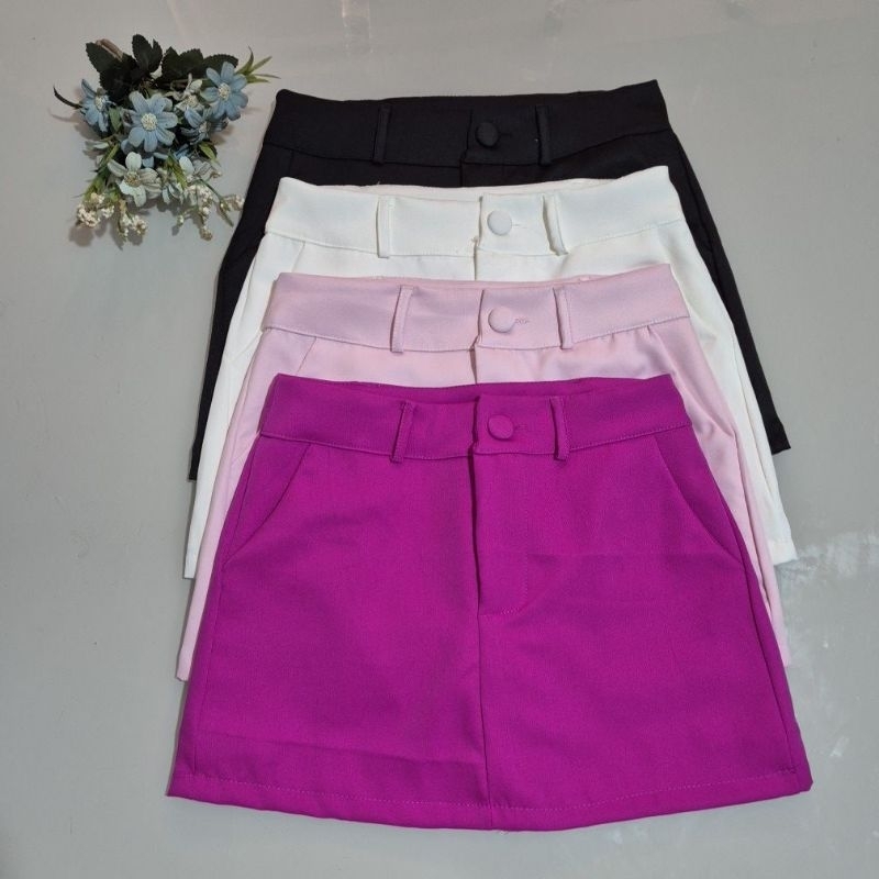 Short Saia Feminina Alfaiataria Com Bolsos em Oferta na Shopee