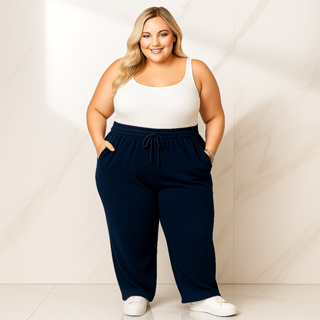 Calça Feminina Malha Viscolycra Confortável Soltinha Plus Size Reta Gestante Pijama Feminino Lycra em Oferta na Shopee