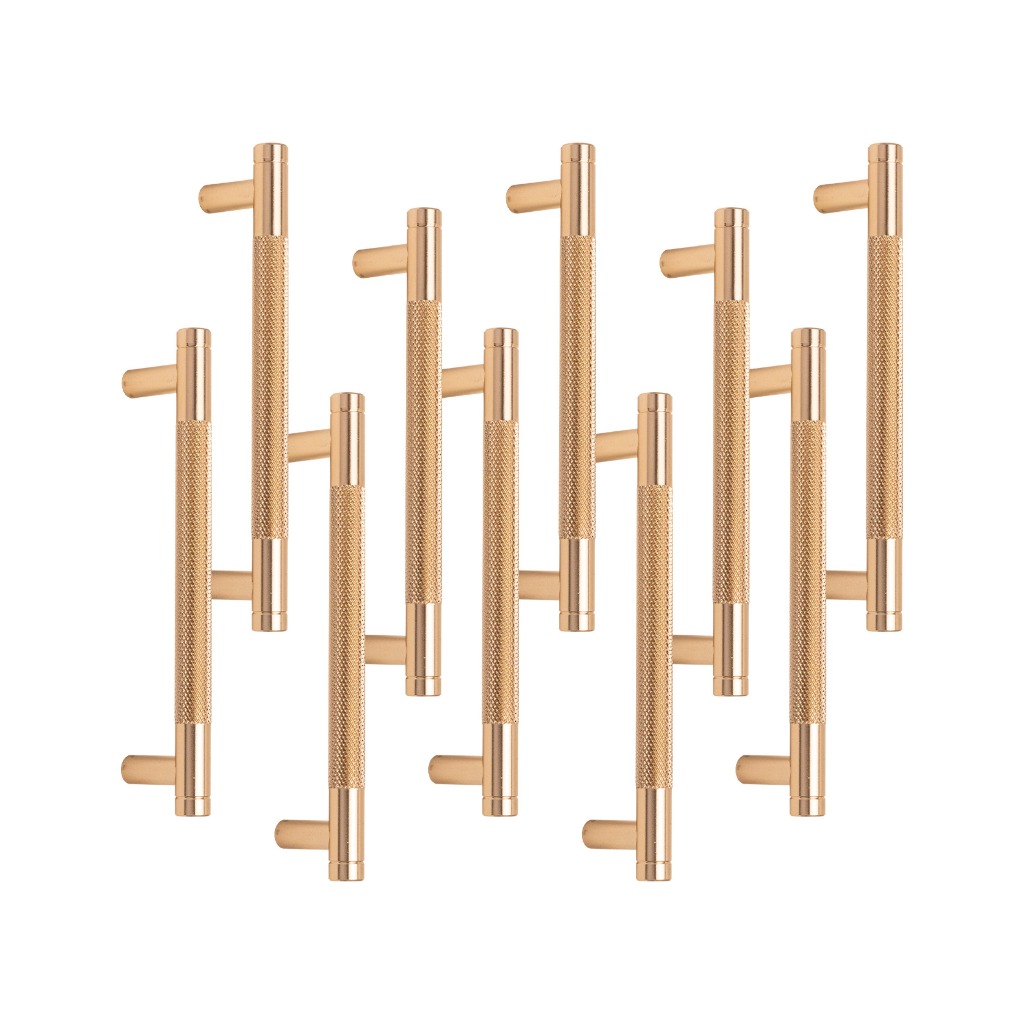 10 Puxador Dourado Texturizado Móveis Premium Alto Padrão Maggiore 128mm