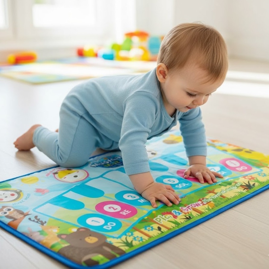 Tapete Musical Piano Infantil Som Música Educativo Brinquedo Sensor Toque Interativo Criança Bebê