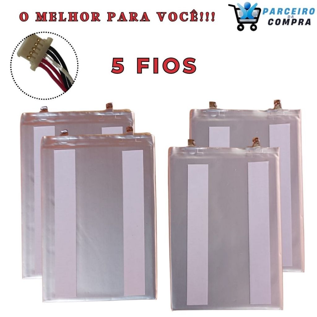 Bateria De 5 Fios De 3,7Volts 2800mAh Para Tablet Multilaser NB422 Multilaser infantil