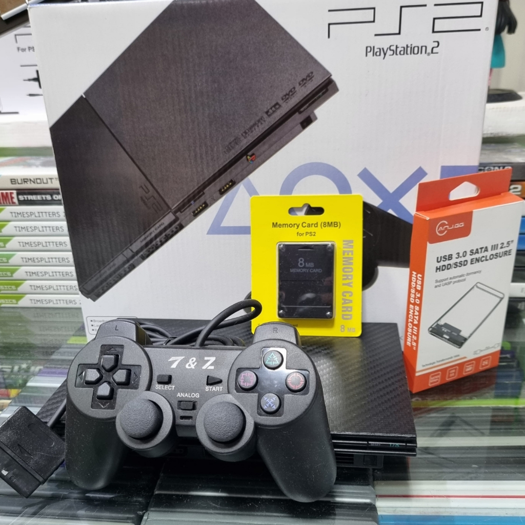 ps2 completo 1 controle memory card HD120GB +OPL C/ Gta San andreas, Black,Bully.