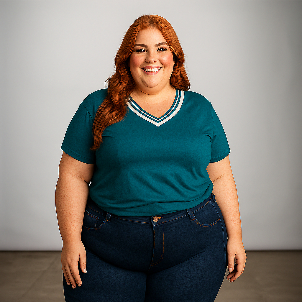 Blusa Plus Size Feminina Com Manga Estilosa Moda Elegante Blusinha Básica Camiseta Soltinha Viscolycra Malha Confortável em Oferta na Shopee