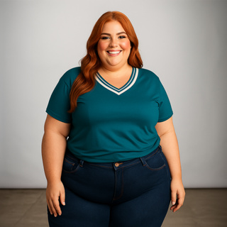 Blusa Plus Size Feminina Com Manga Estilosa Moda Elegante Blusinha Básica Camiseta Soltinha Viscolycra Malha Confortável em Oferta na Shopee