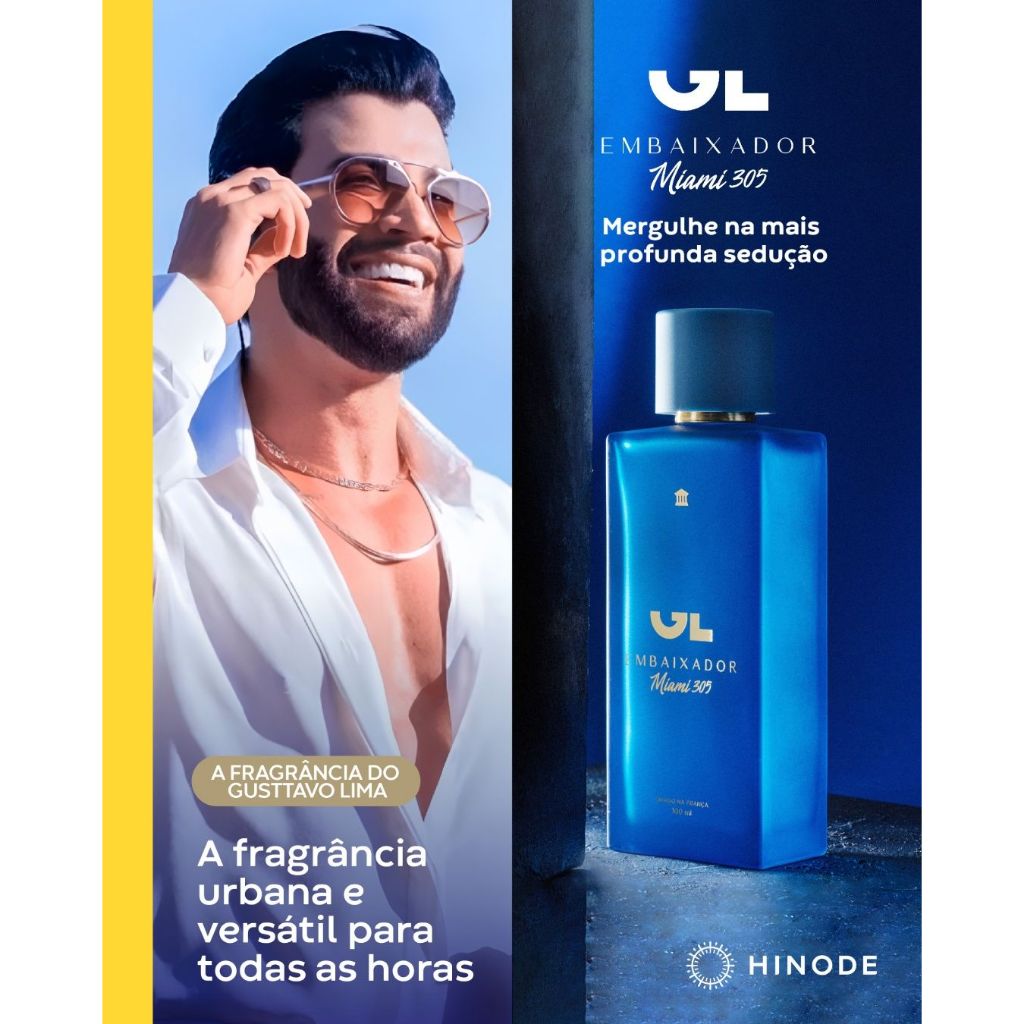 GL Embaixador Miami 305 Gusttavo Lima Deo Colônia 100ml