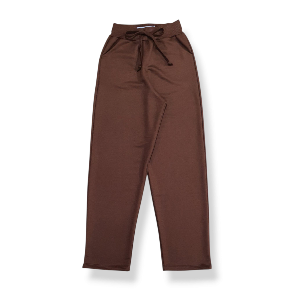 Calça Wide Leg Moletom Bolso Soltinha Corpo Confortável Moda Feminina Aerolook