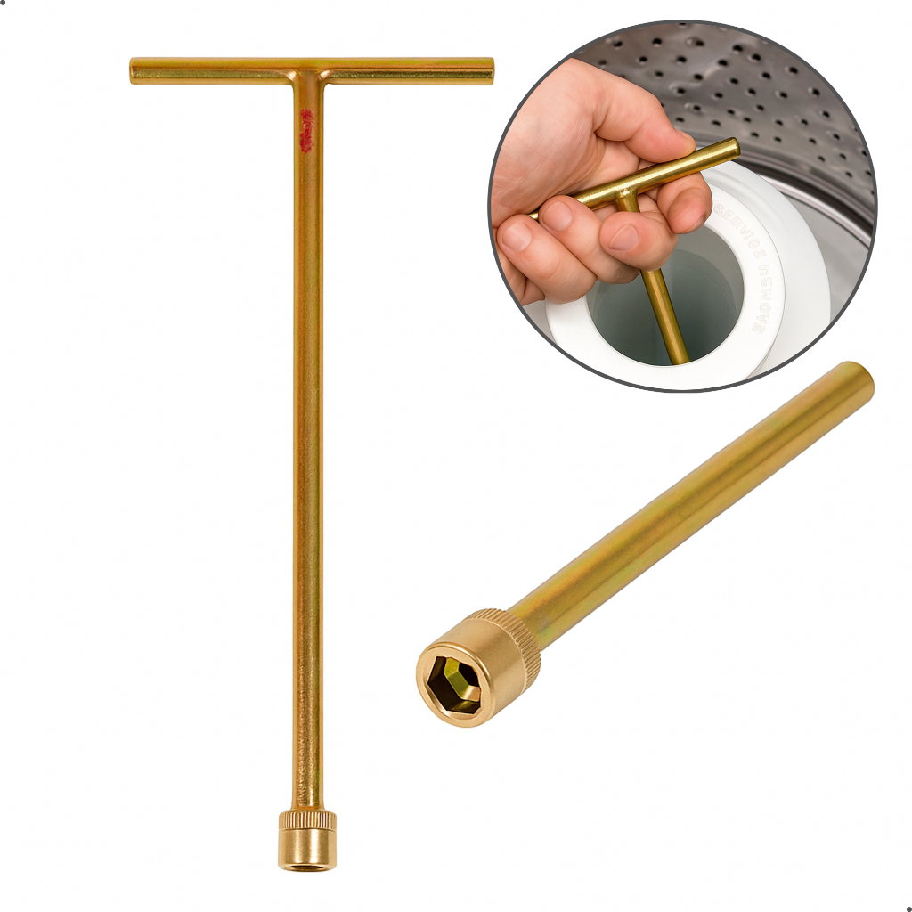 Chave T 10mm Canhão Longa Remover Parafuso Agitador Limpeza Máquina de Lavar Universal 48cm ou 62cm