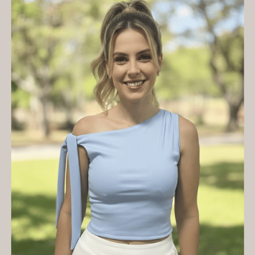 blusa amarração detalhe ombro cropped blusacropped