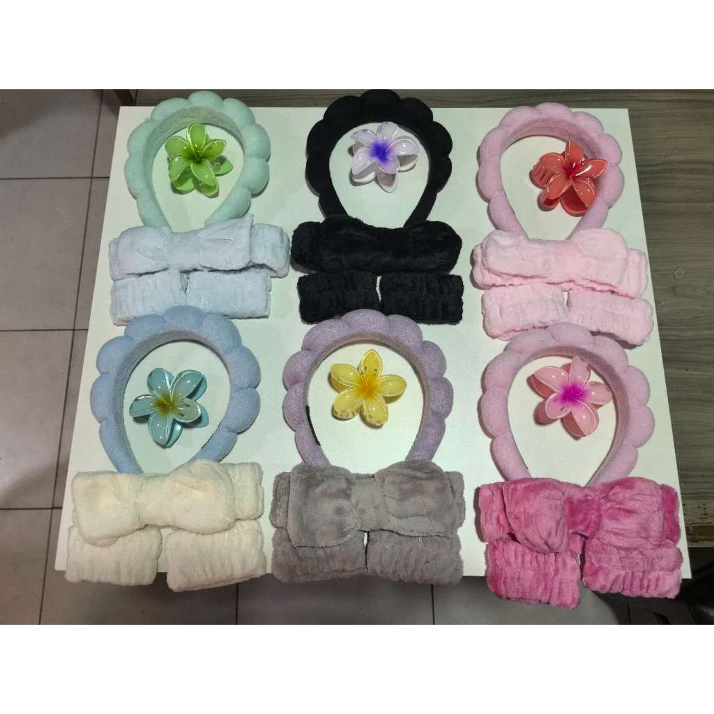 kit 5pc com uma par de pulseiras+tiara nuvem almofada+presilha flor em Oferta na Shopee