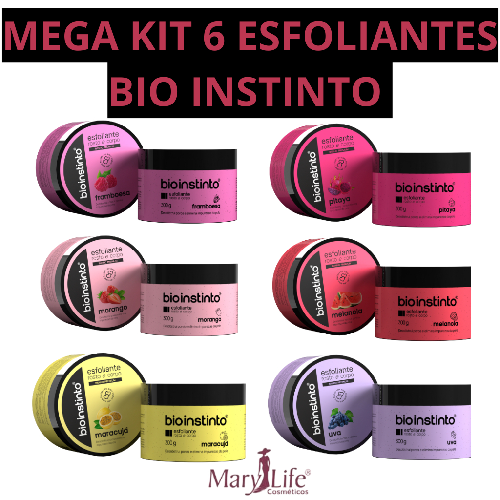 Kit  Esfoliantes Corporais Bio Instinto – Frutas Premium 300g Cada