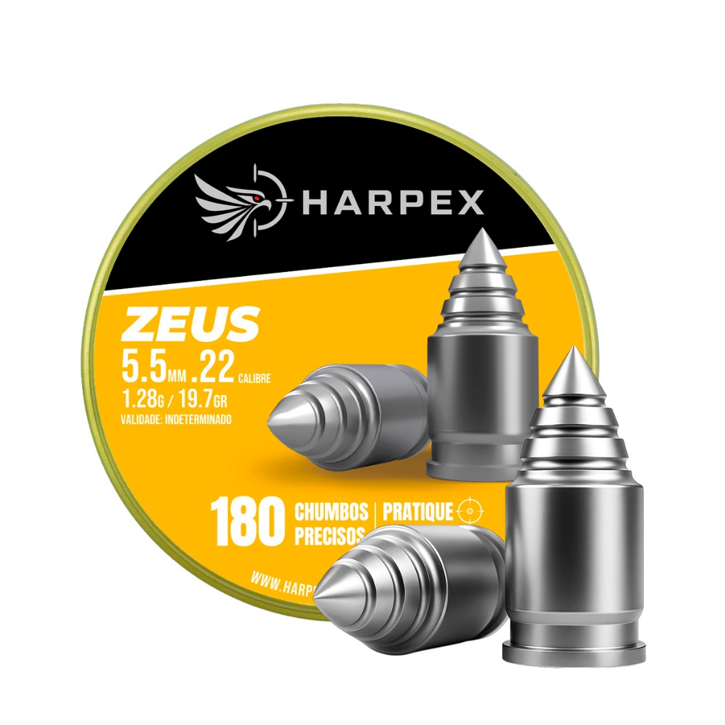 Kit 2 Chumbinhos Zeus 5.5mm Lata 180 un/cd - Harpex em Oferta na Shopee