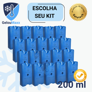 Kit Gelo em Gel Reutilizável Artificial Rígido 200ml - Original Gelotech p/ Bolsa Térmica Cooler em Oferta na Shopee
