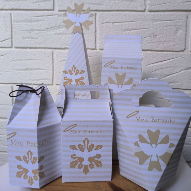 Caixinhas Batizado - Caixinhas para decoração e lembrancinha de aniversário infantil - Pegue e Monte