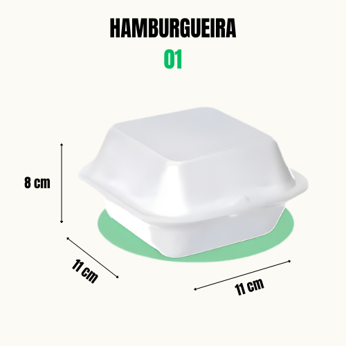 Hamburgueira/Lancheira de isopor nº1, 2, 3 c/100un | Lanche, Delivery e Térmico — imagem 2 de 2