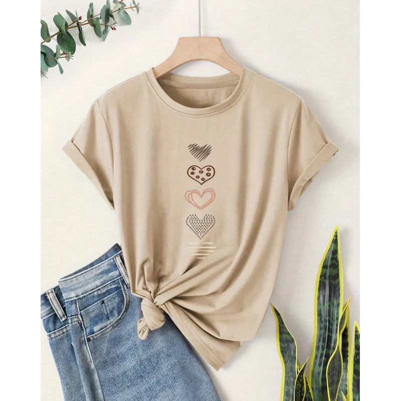 Blusa Feminina Delicada Coração 100% Algodão Casual Presente