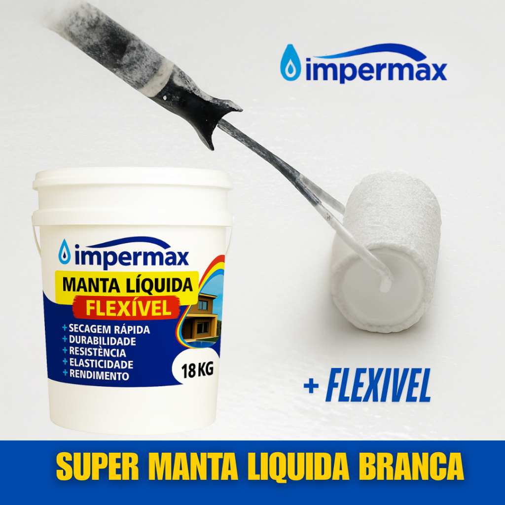 Manta Líquida Flexível Impermax 18Kg – Impermeabilizante Profissional para Telhado e Laje, calha