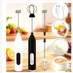Batedor Misturador Mixer Elétrico para Bebidas Leite Café Clara de Ovos 2 em 1 Utensílios de Cozinha ANG