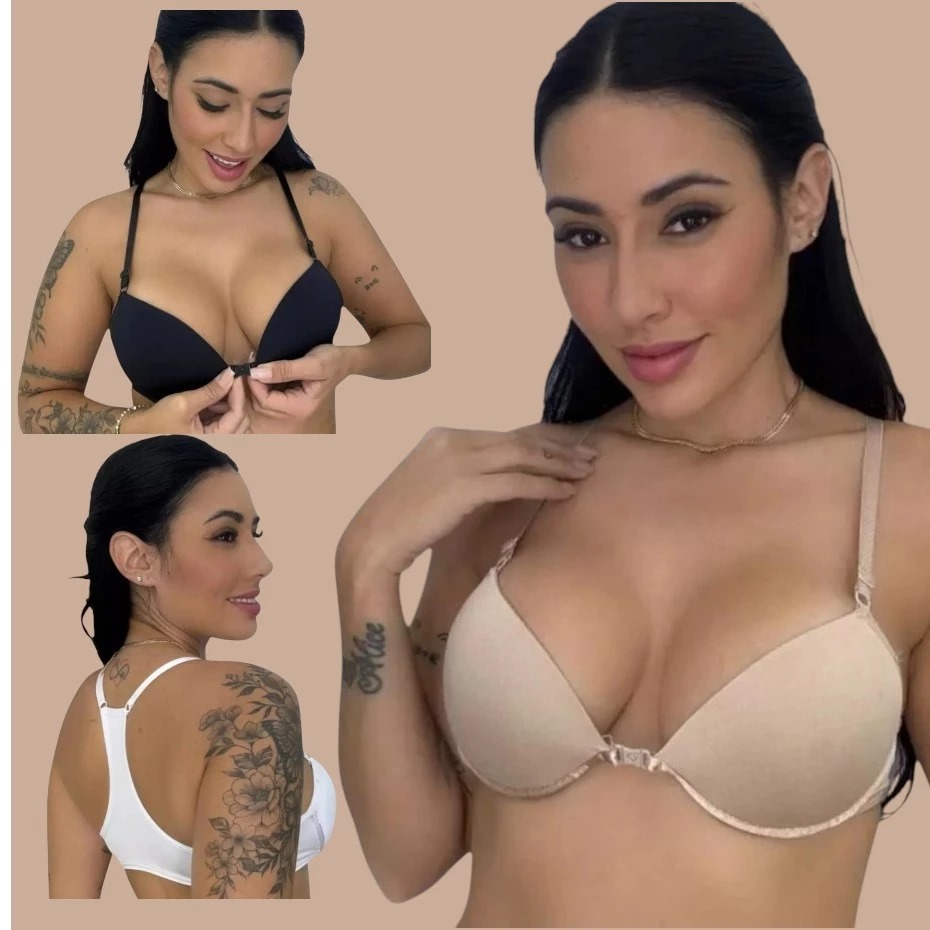 Sutiá feminino bojo estilo nadador fecho frontal soutien moda intima Básico tradicional kit 1 2 e 3