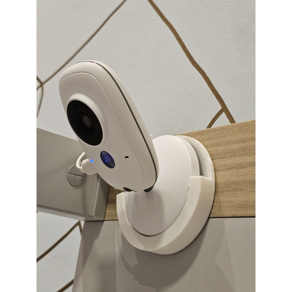 Suporte para Babá Eletrônica VB603 Berço/Parede PLA Branco Adesivo Dupla Face