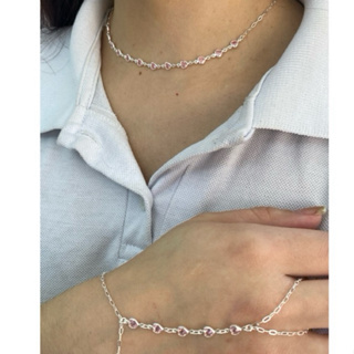 Pulseira ou Chocker coração em prata 925 legítima em Oferta na Shopee
