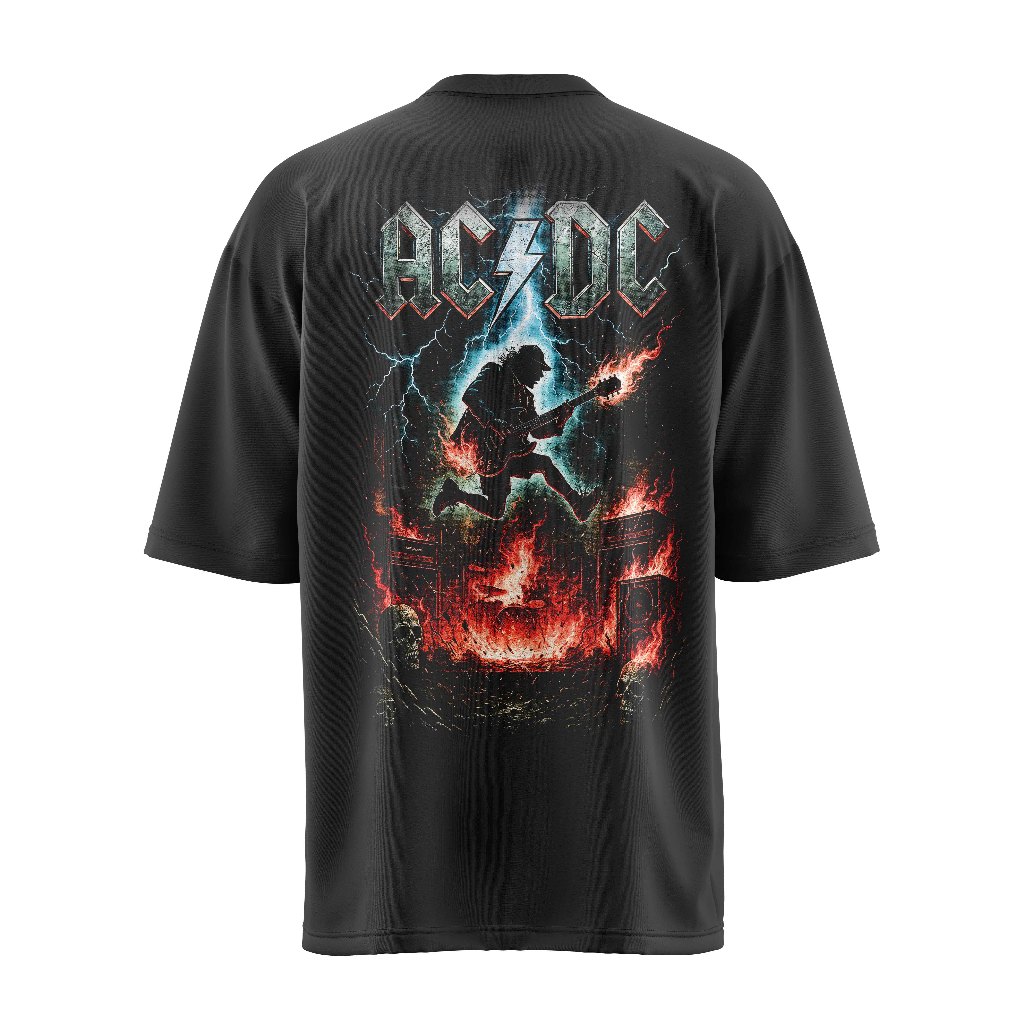 Camiseta Oversize Banda Ac/dc Algodão Premium