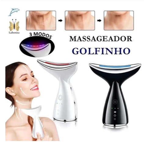 Portátil Beleza Pele Firmeza Pescoço Led Vibração Fóton Levanta A Anti-Rugas Remover Massageador ANG