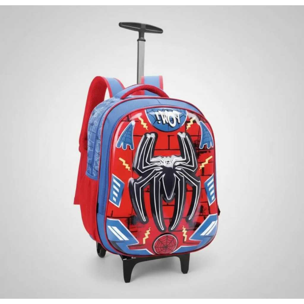 Mochila De Carrinho  Infantil 3D Alto Relevo Homem Aranha Reforçada M4892 em Oferta na Shopee