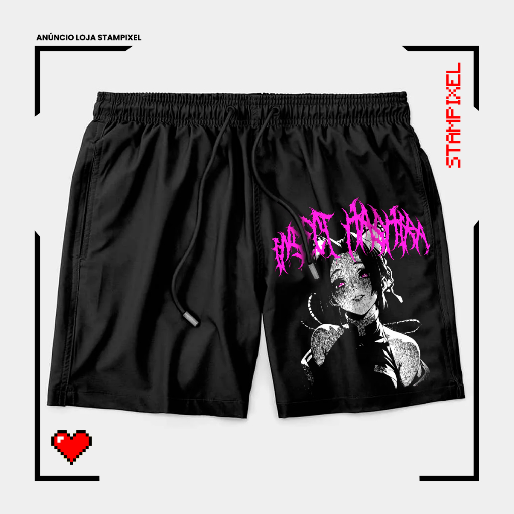 Bermuda Tactel Shinobu Kocho Demon Slayer Short De Anime Confortável Com Elastano Ideal Lazer Treino Esportes Praia