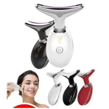 Portátil Beleza Pele Firmeza Pescoço Led Vibração Fóton Levanta A Anti-Rugas Remover Massageador