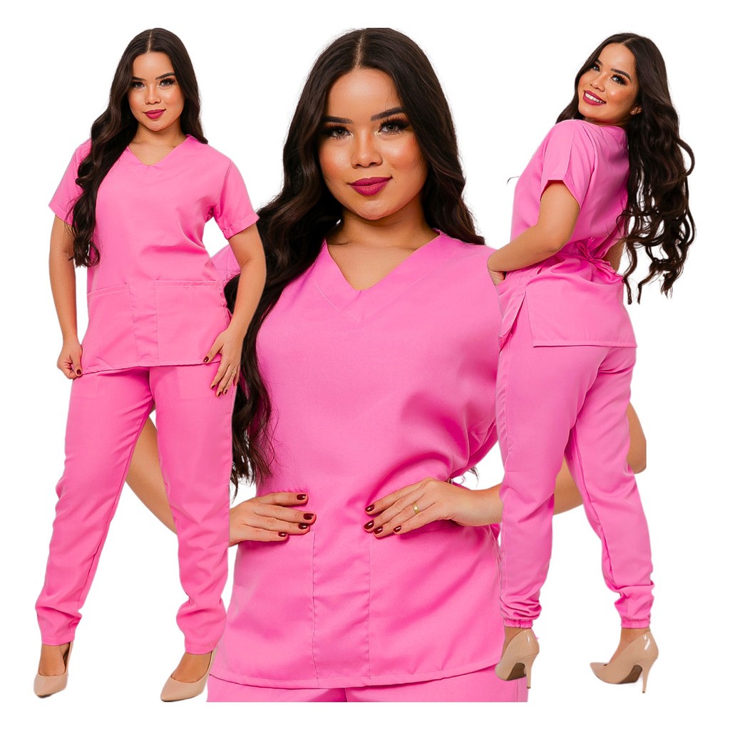 Pijama Cirúrgico Hospitalar Feminino Atacado Oxford em Oferta na Shopee