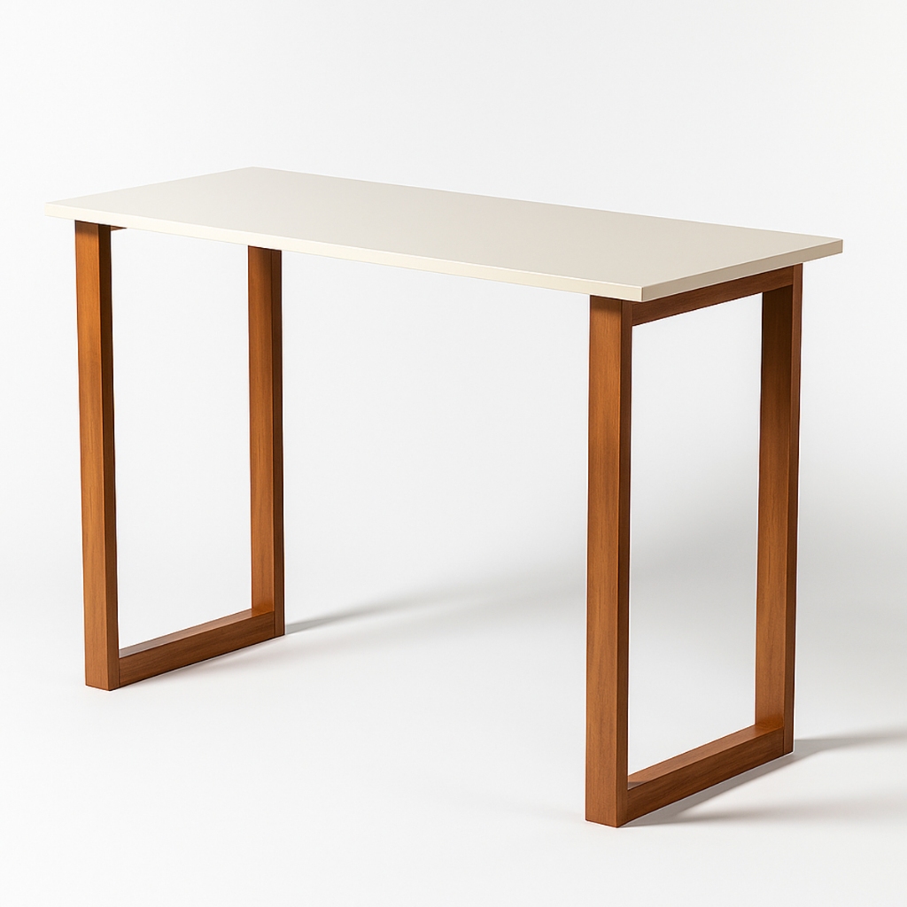 Escrivaninha para Computador Quarto Pequena 90cm Pés de Madeira