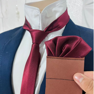 Kit Gravata com Lenço slim Marsala casamento em Oferta na Shopee