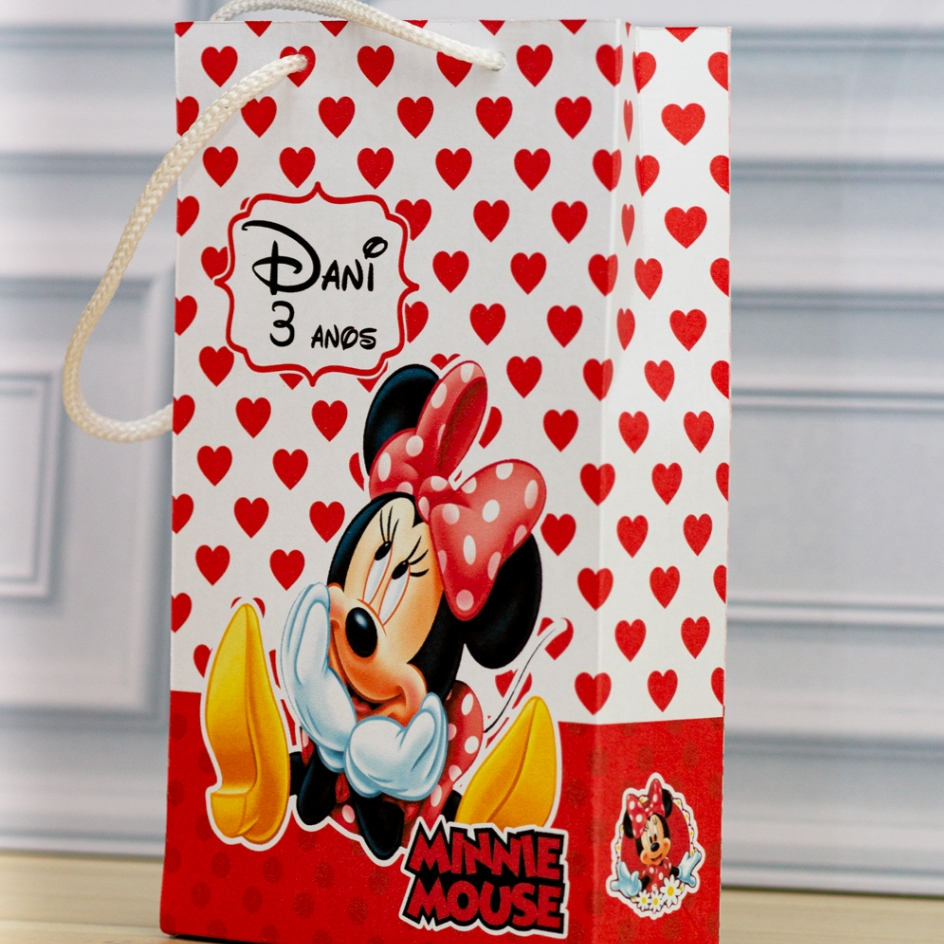 MINI Sacolinha Surpresa Personalizada MINNIE VERMELHA  - Lembrancinha Personalizada Festa Infantil Pegue e Monte