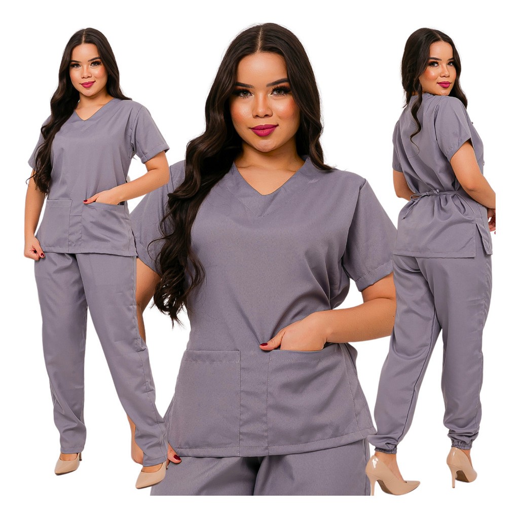 Conjunto Pijama Cirúrgico Scrubs Feminino Uniforme Privativo Premium Atacado em Oferta na Shopee