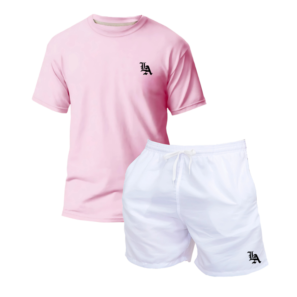 Conjunto Masculino Camiseta e Short Tactel Casual Academia Corrida Premium Look Moderno