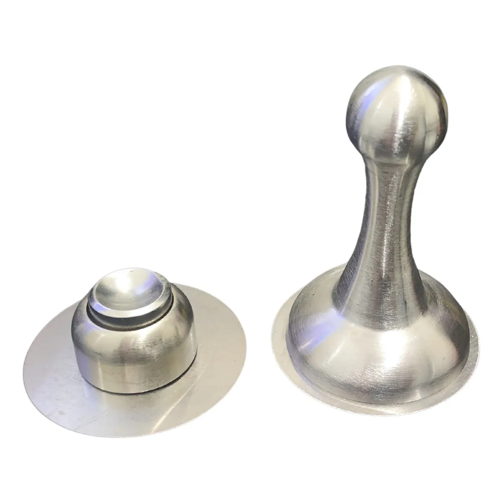 Prendedor de Porta Magnético Adesivo em Inox com Amortecedor Fixa Porta Autoadesivo Batente de porta